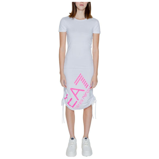 EA7 Emporio Armani White Cotton Dress EA7 Emporio Armani