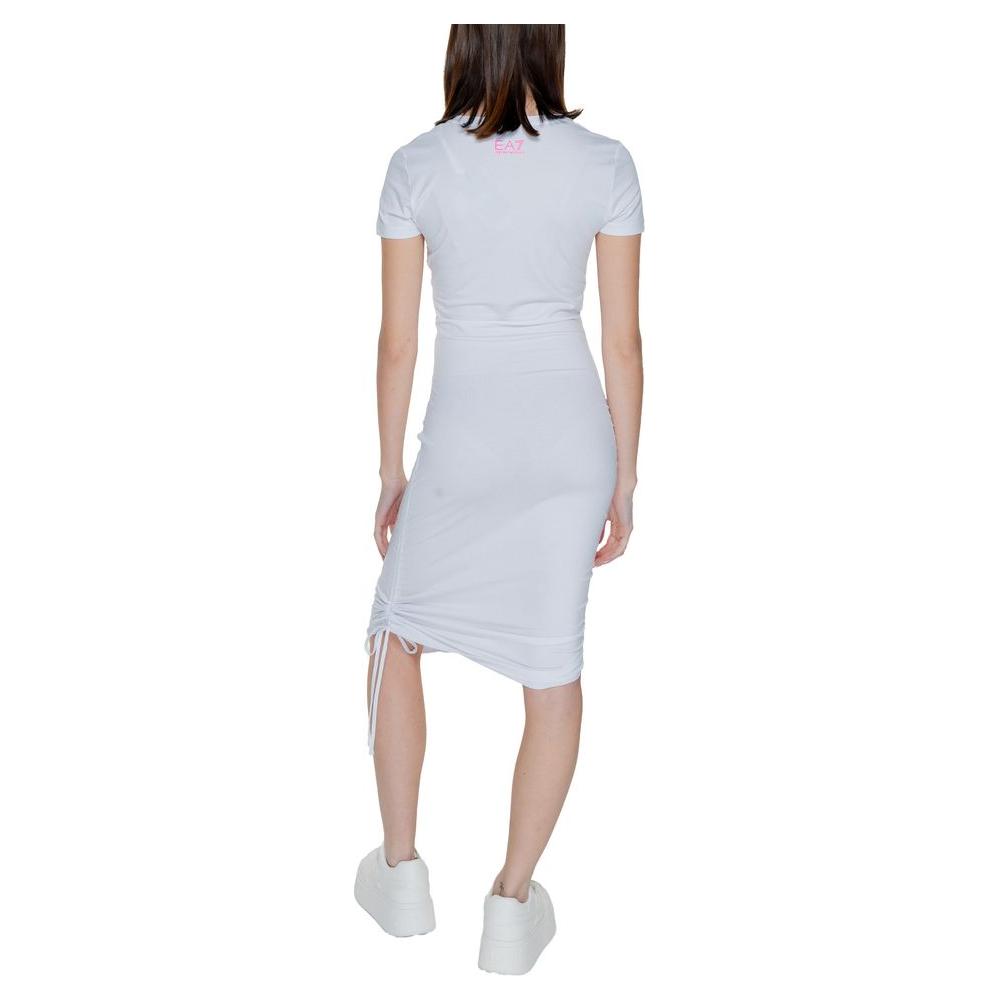 EA7 Emporio Armani White Cotton Dress EA7 Emporio Armani