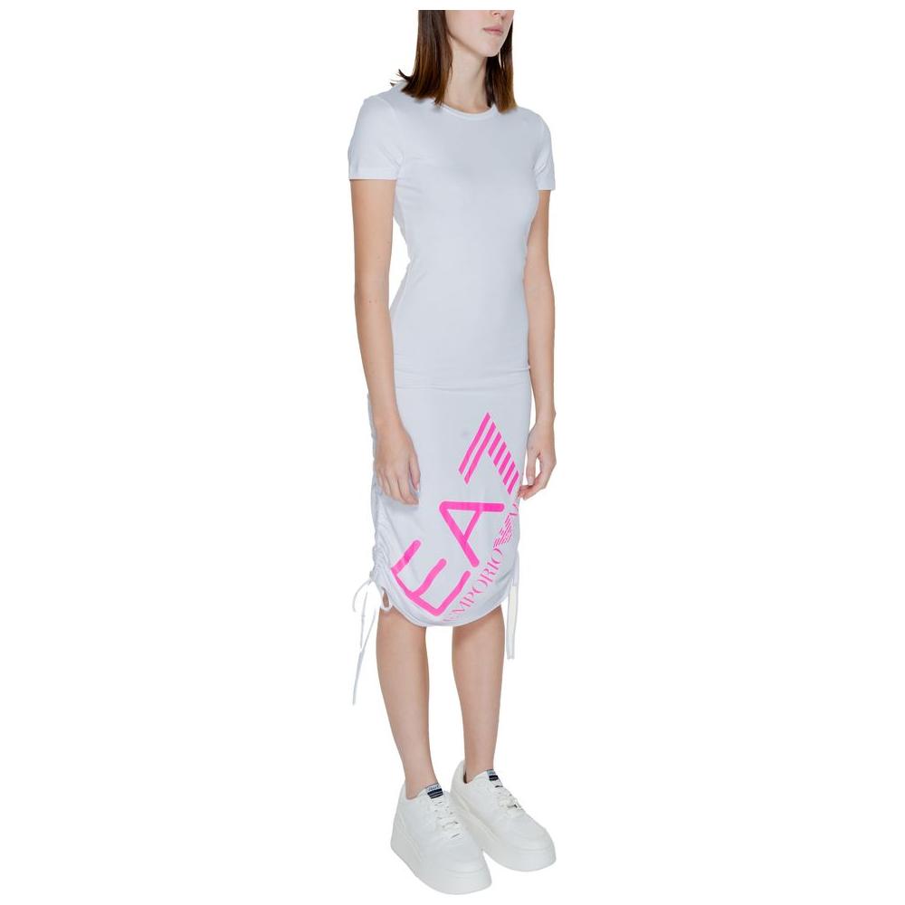 EA7 Emporio Armani White Cotton Dress EA7 Emporio Armani