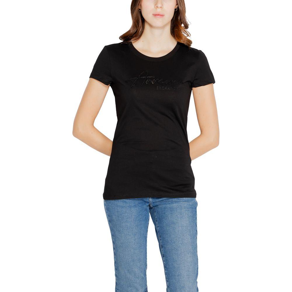 Armani Exchange Black Cotton Tops & T-Shirt Armani Exchange