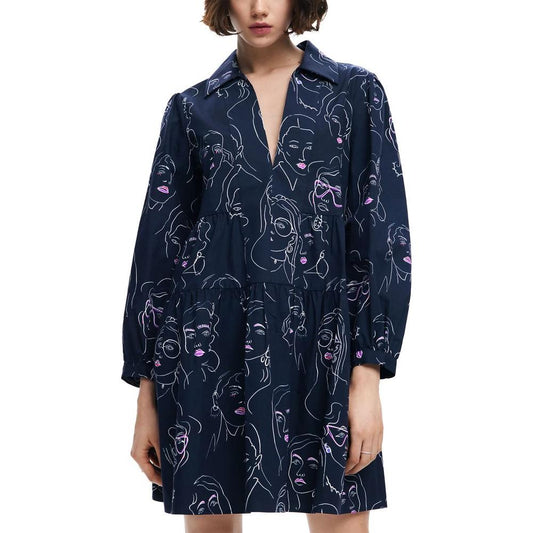 Desigual Blue Cotton Dress Desigual