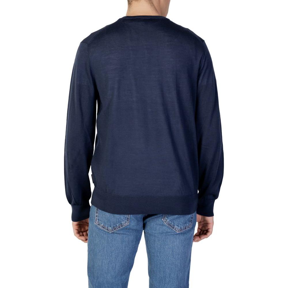 Armani Exchange Blue Wool Sweater Armani Exchange