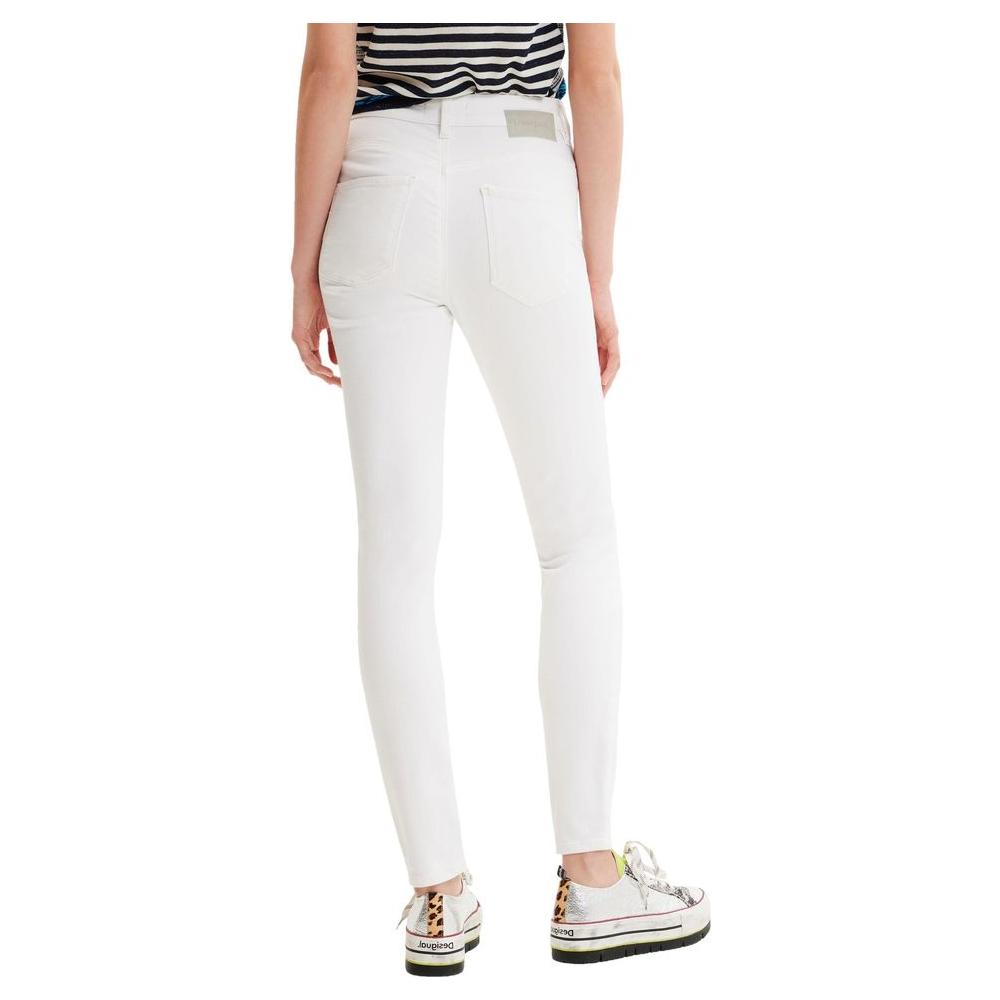 Desigual White Cotton Jeans & Pant Desigual