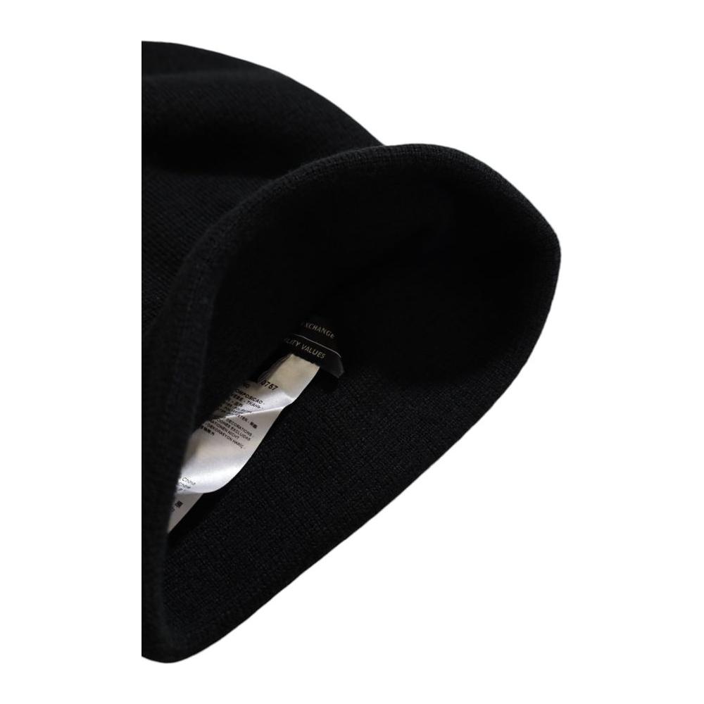 Armani Exchange Black Polyester Hats & Cap Armani Exchange