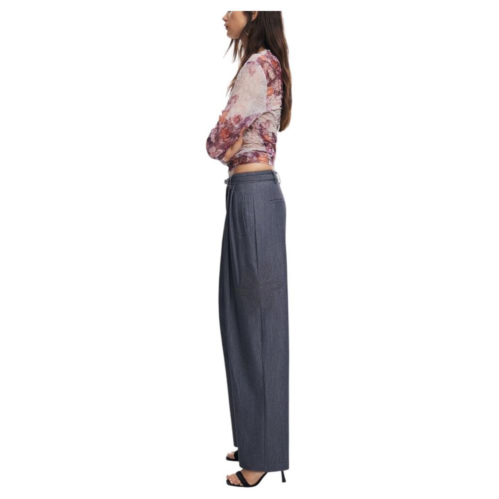 Desigual Gray Polyester Jeans & Pant Desigual