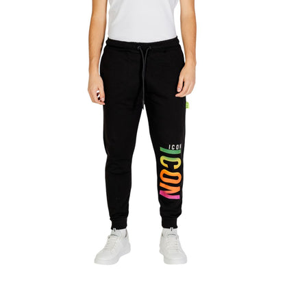 Icon Black Cotton Joggers (Workout Pants) Icon