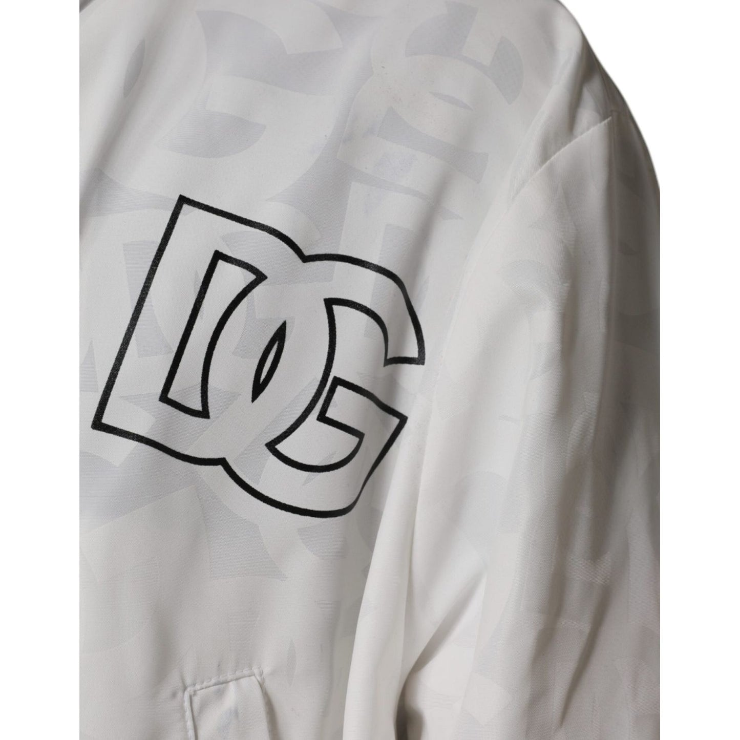 Dolce & Gabbana White Hooded Parka Polyester Trench Coat Jacket Dolce & Gabbana