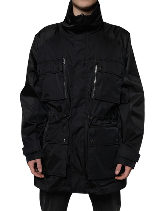 Dolce & Gabbana Black Nylon Winter Men Parka Coat Jacket Dolce & Gabbana