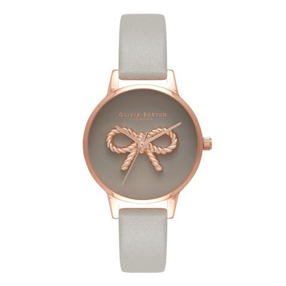 Olivia Burton Gray Artificial Leather Dress Watch