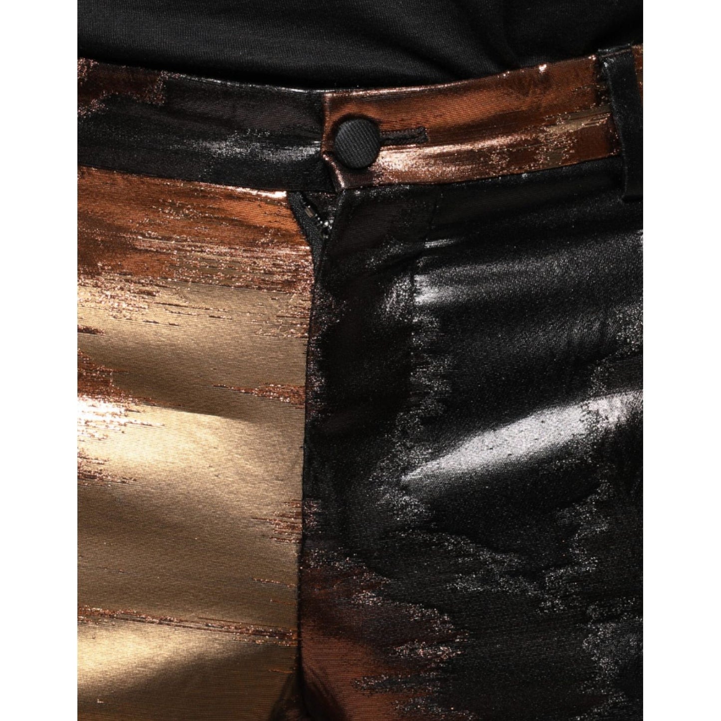 Dolce & Gabbana Multicolor Jacquard Skinny Men Pants Dolce & Gabbana Black