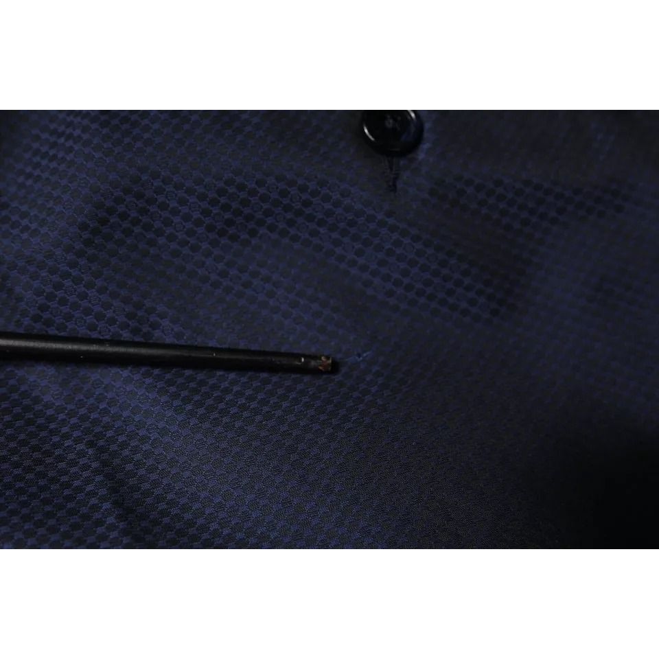 Dolce & Gabbana Blue Polyester Formal Tuxedo Pants