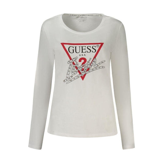 Guess Jeans White Cotton Tops & T-Shirt Guess Jeans