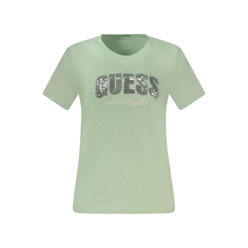 Guess Jeans Green Cotton Tops & T-Shirt Guess Jeans