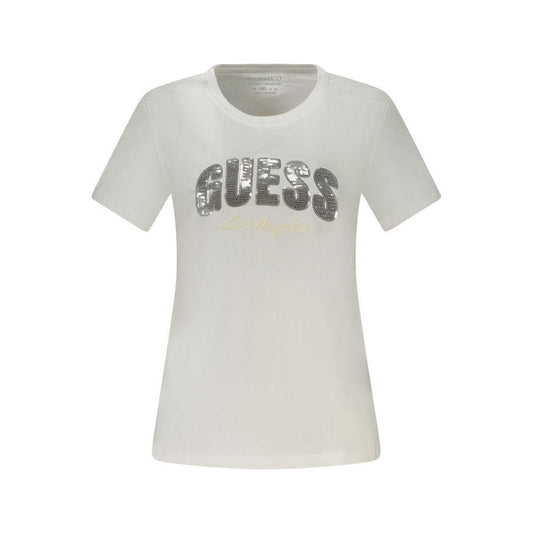 Guess Jeans White Cotton Tops & T-Shirt Guess Jeans