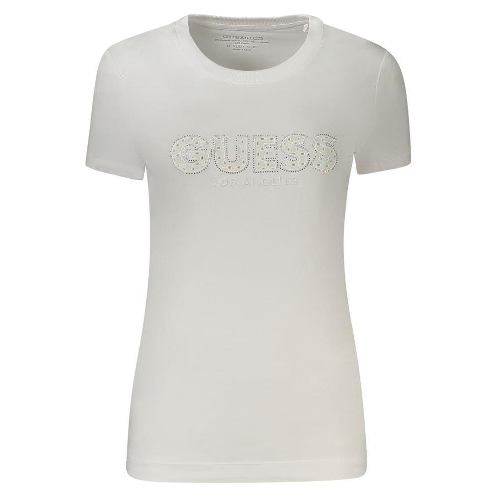 Guess Jeans White Cotton Tops & T-Shirt Guess Jeans