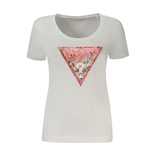 Guess Jeans White Cotton Tops & T-Shirt Guess Jeans