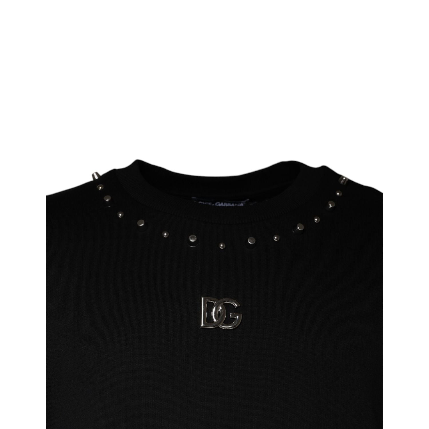 Dolce & Gabbana Black Logo Stud Pullover Sweatshirt Sweater