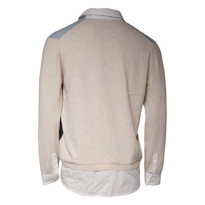 Ballantyne Multicolor Patterned Collared Long Sleeves Pullover Sweater Ballantyne