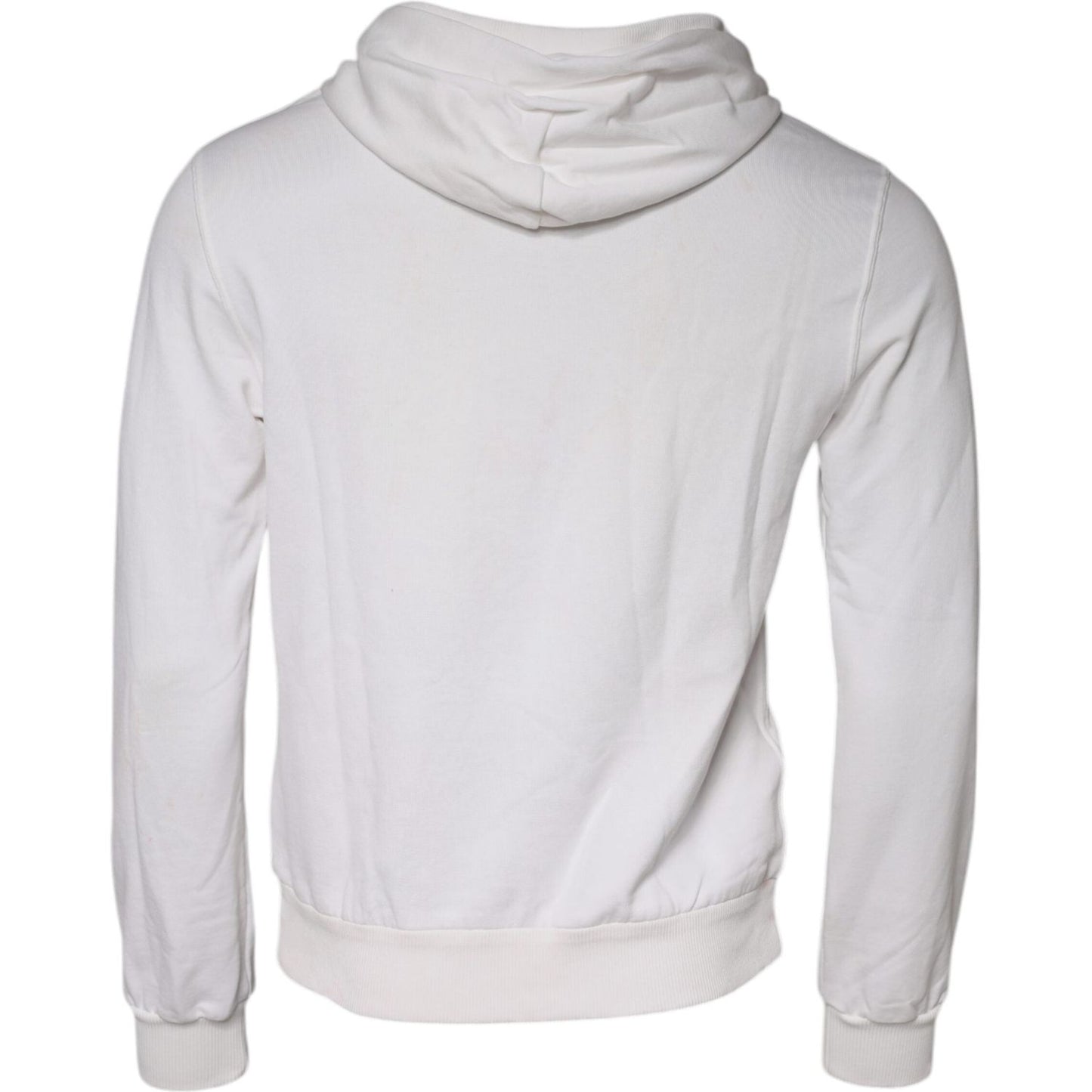 Dolce & Gabbana White Caesar Cotton Hooded Pullover Sweater