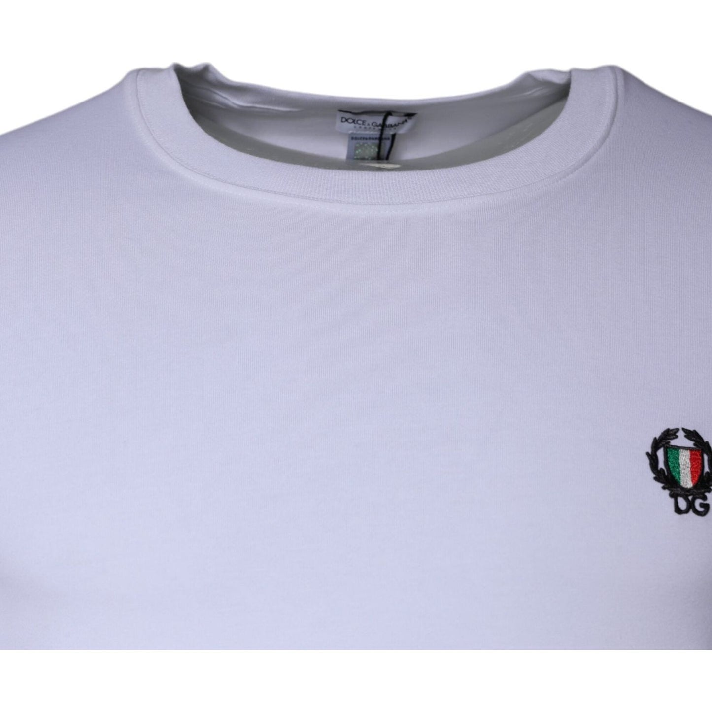 Dolce & Gabbana White Logo Cotton Crew Neck T-shirt Dolce & Gabbana