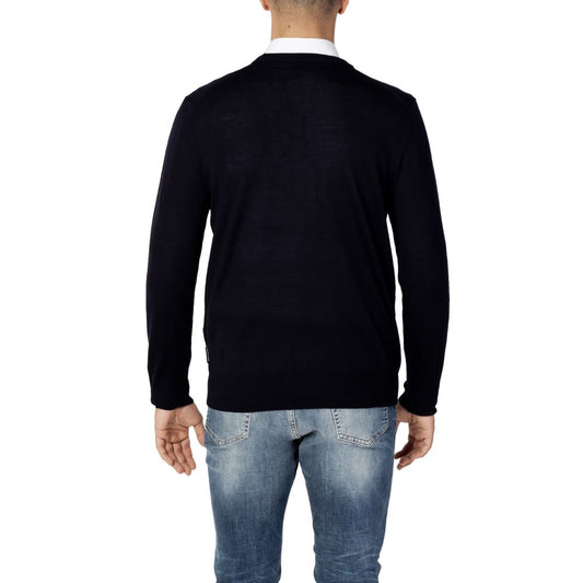 Armani Exchange Blue Wool T-Shirt Armani Exchange