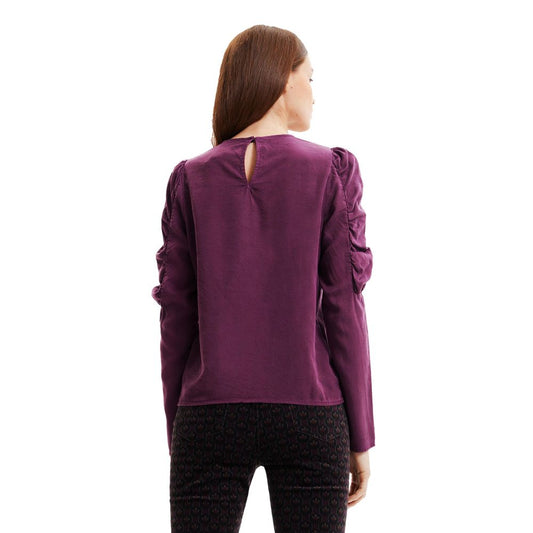 Desigual Purple Tencel Tops & T-Shirt Desigual