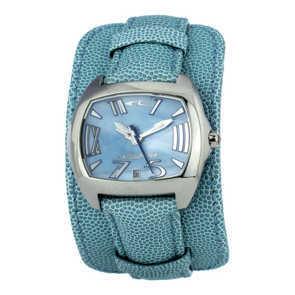 Chronotech Green Leather Watch Chronotech Light Slate Gray