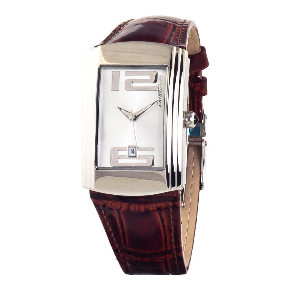 Chronotech Brown Leather Watch Chronotech Light Gray