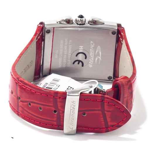 Chronotech Red Leather Watch Chronotech Gray