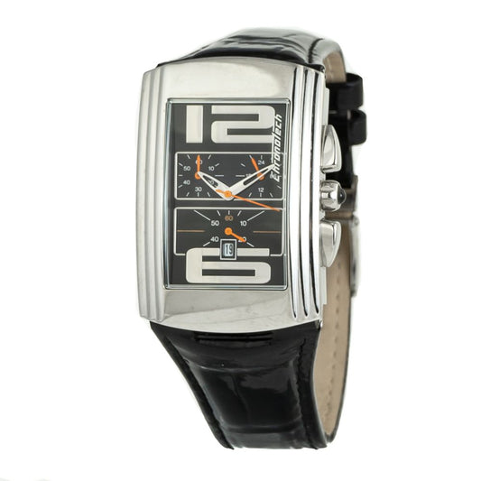 Chronotech Black Leather Dress Watch Chronotech