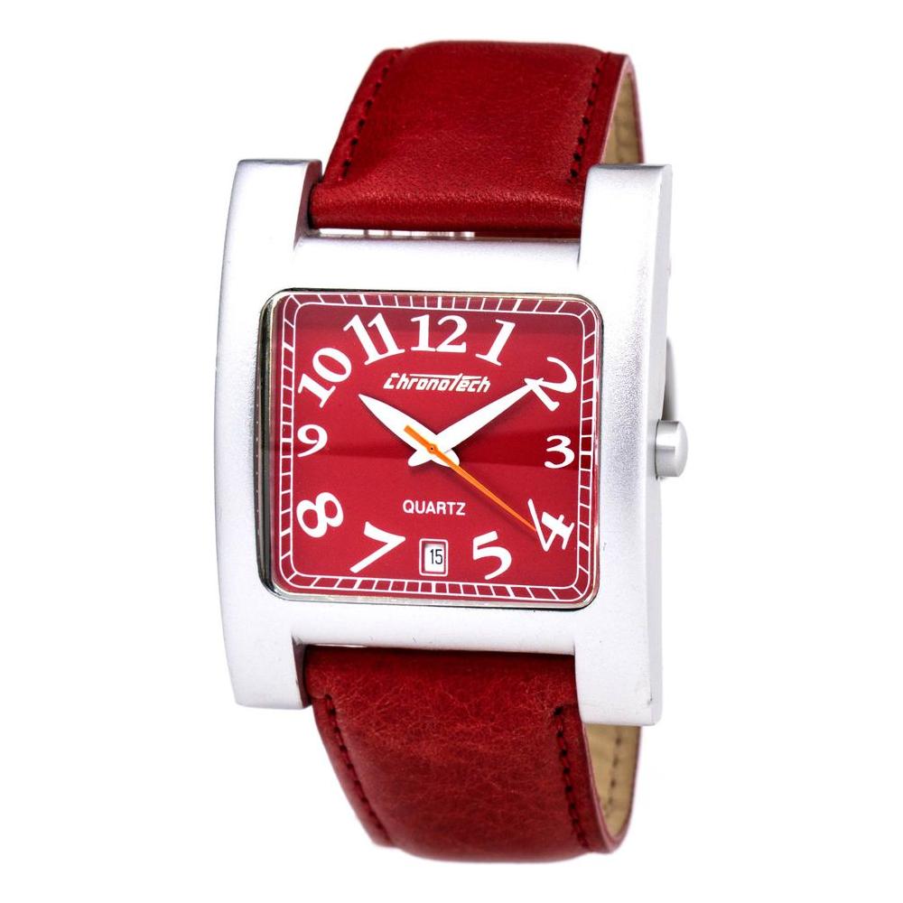Chronotech Red Leather Watch Chronotech Brown
