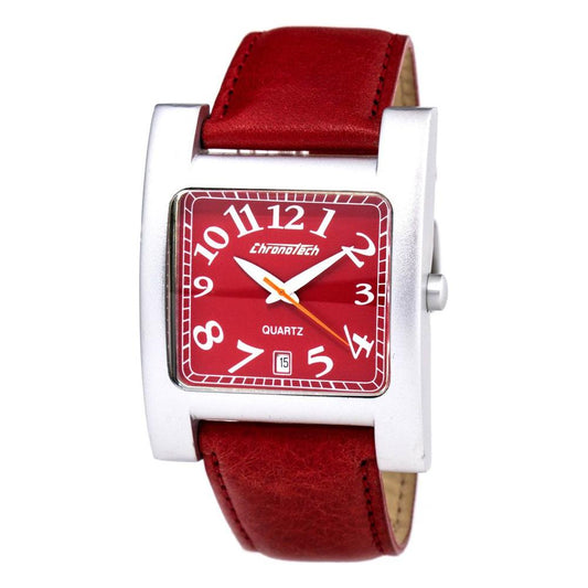 Chronotech Red Leather Watch Chronotech Brown