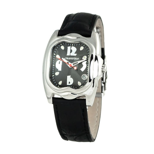 Chronotech Black Leather Dress Watch Chronotech