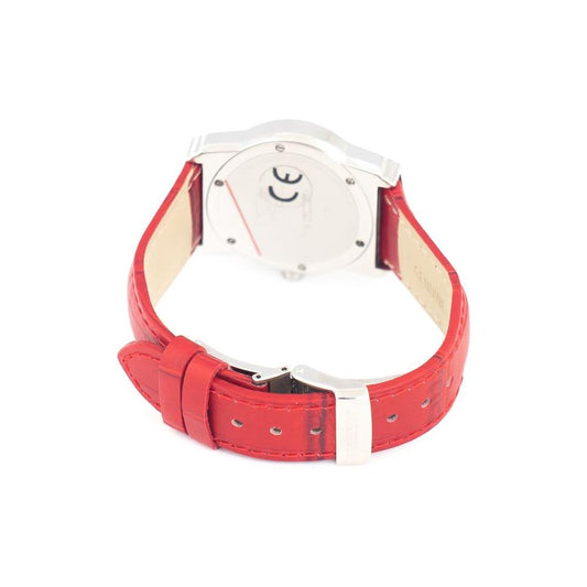 Chronotech Red Leather Watch Chronotech Antique White