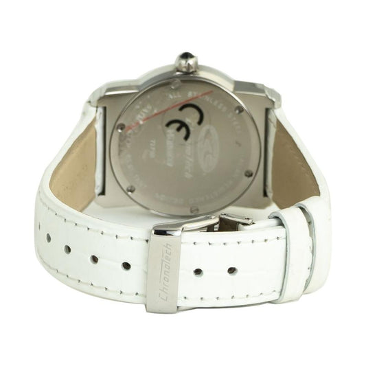 Chronotech White Leather Watch Chronotech Light Gray