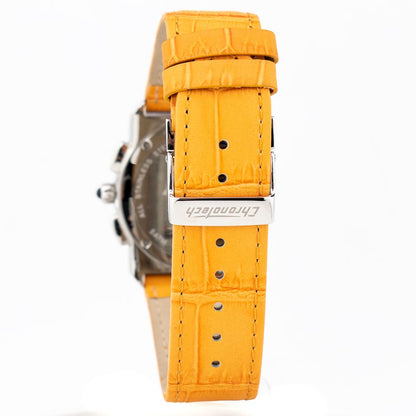 Chronotech Orange Leather Dress Watch