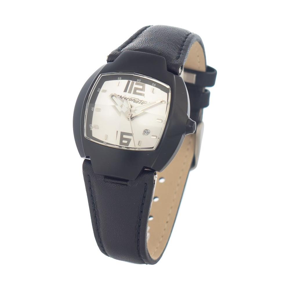 Chronotech Black Leather Watch Chronotech Light Gray