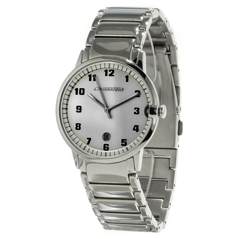Chronotech Silver Stainless Steel Watch Chronotech Dark Gray