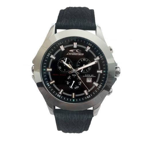 Chronotech Black Leather Dress Watch Chronotech