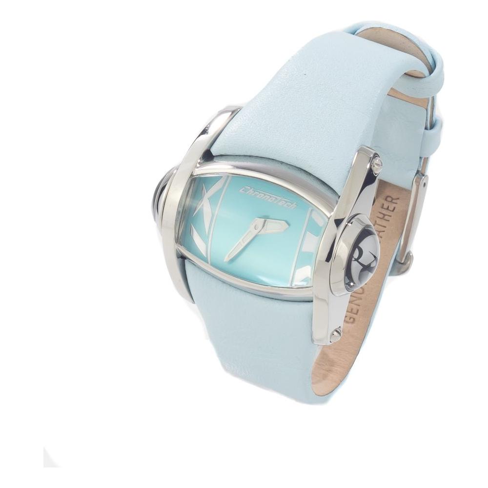 Chronotech Blue Leather Watch Chronotech Light Gray