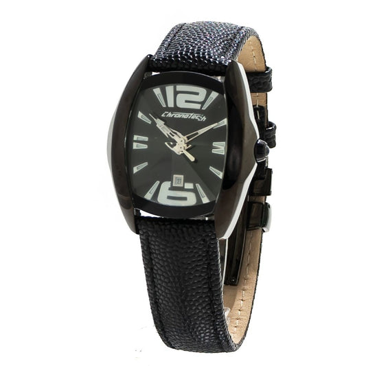 Chronotech Black Leather Dress Watch Chronotech