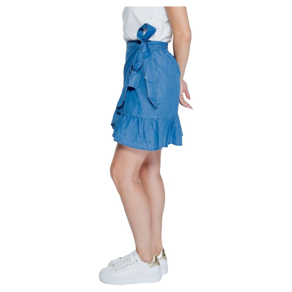 Only Light Blue Cotton Skirt Only Gray