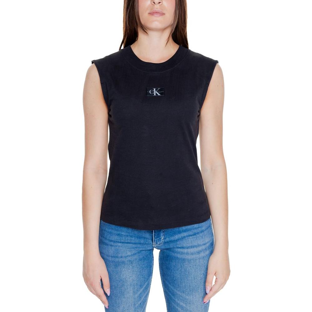 Calvin Klein Jeans Black Cotton Tops & T-Shirt Calvin Klein Jeans Dark Slate Gray
