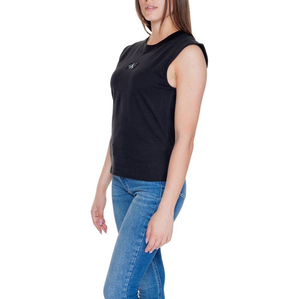 Calvin Klein Jeans Black Cotton Tops & T-Shirt Calvin Klein Jeans Dark Slate Gray