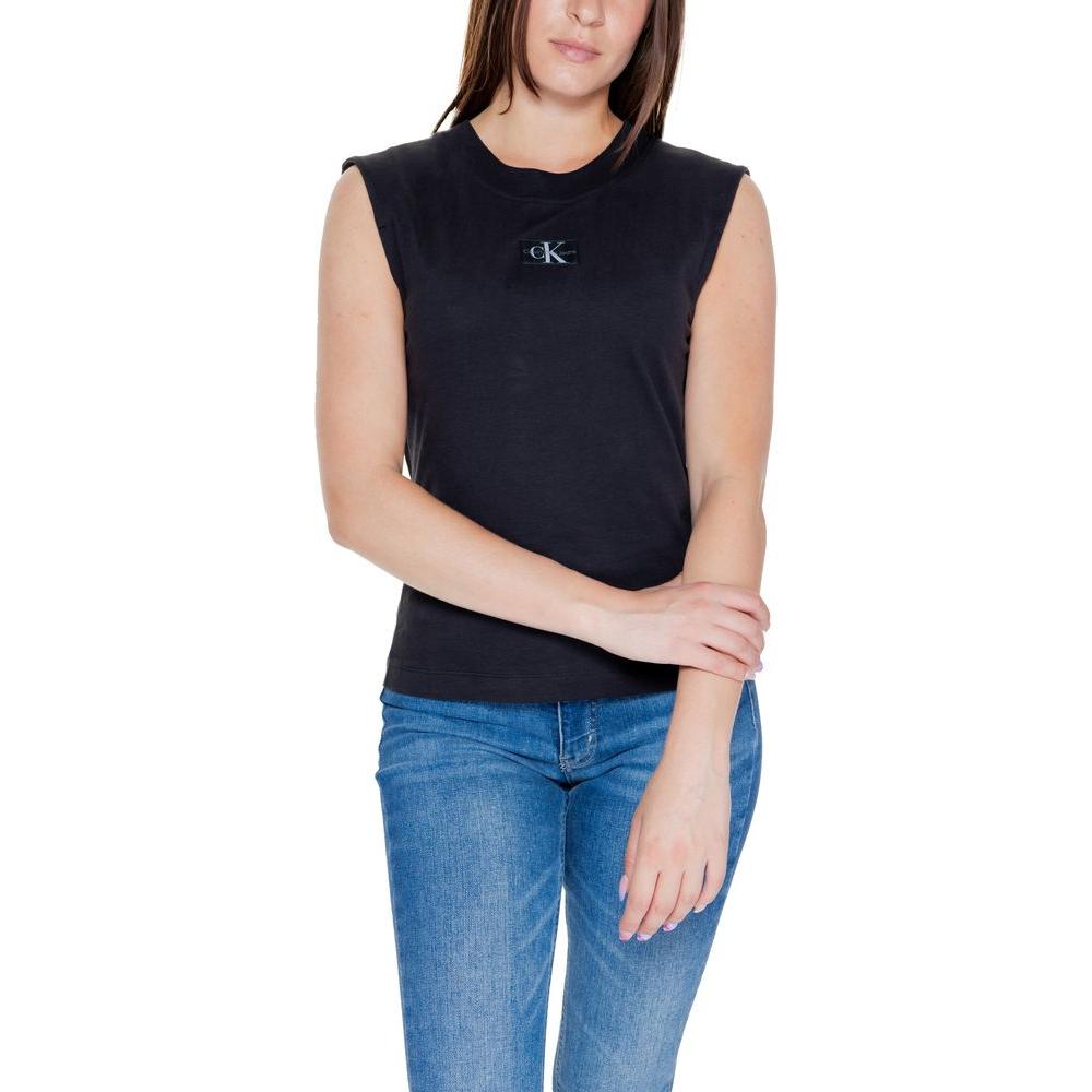 Calvin Klein Jeans Black Cotton Tops & T-Shirt Calvin Klein Jeans Dark Slate Gray