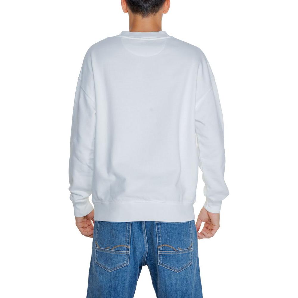 Replay White Cotton Sweater Replay Light Gray
