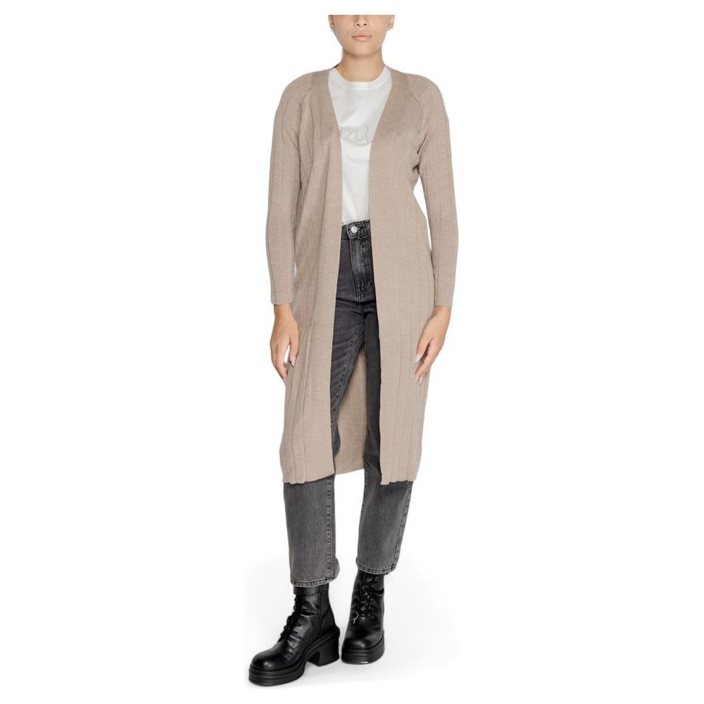 Only Beige Acrylic Cardigan Only Rosy Brown
