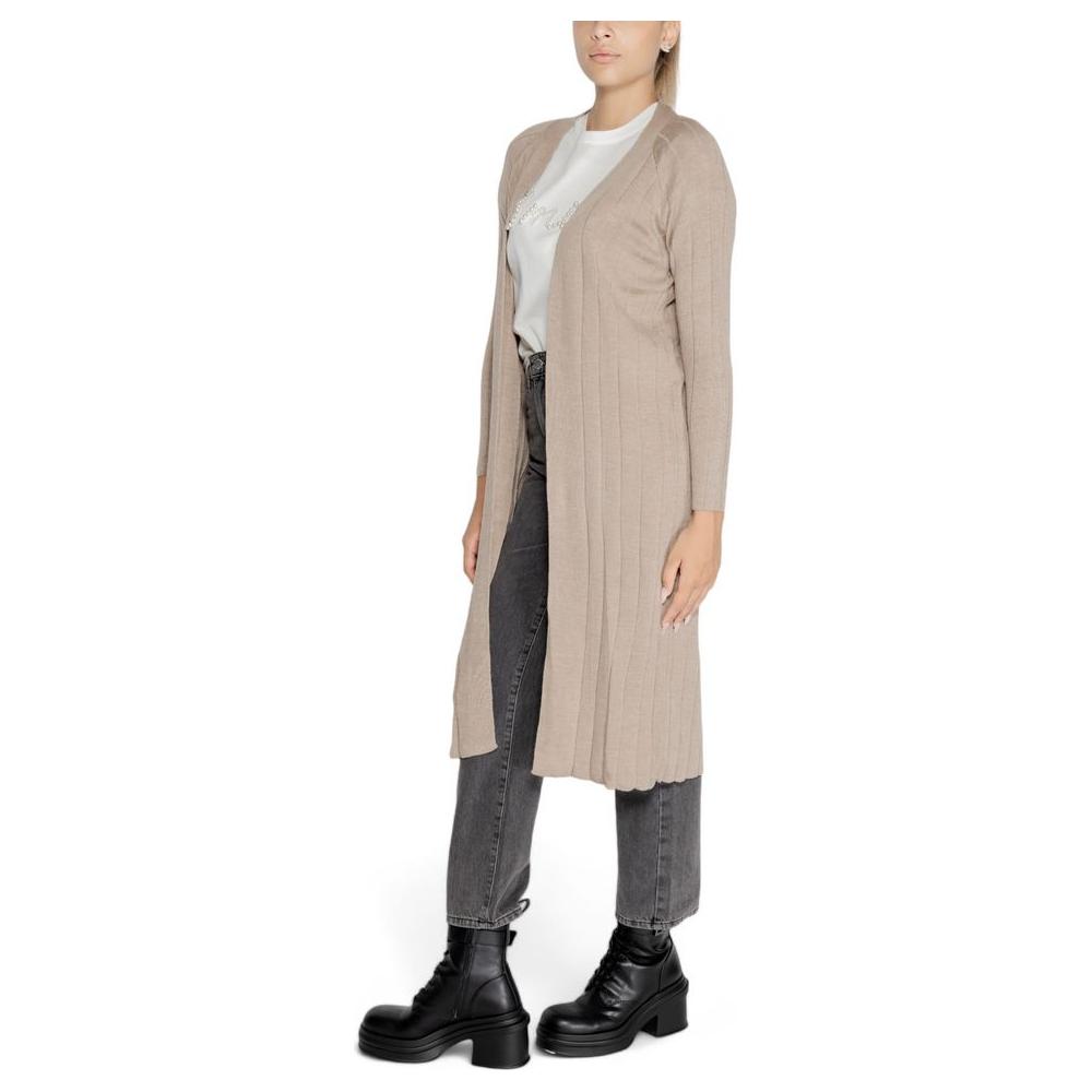 Only Beige Acrylic Cardigan Only Dark Gray