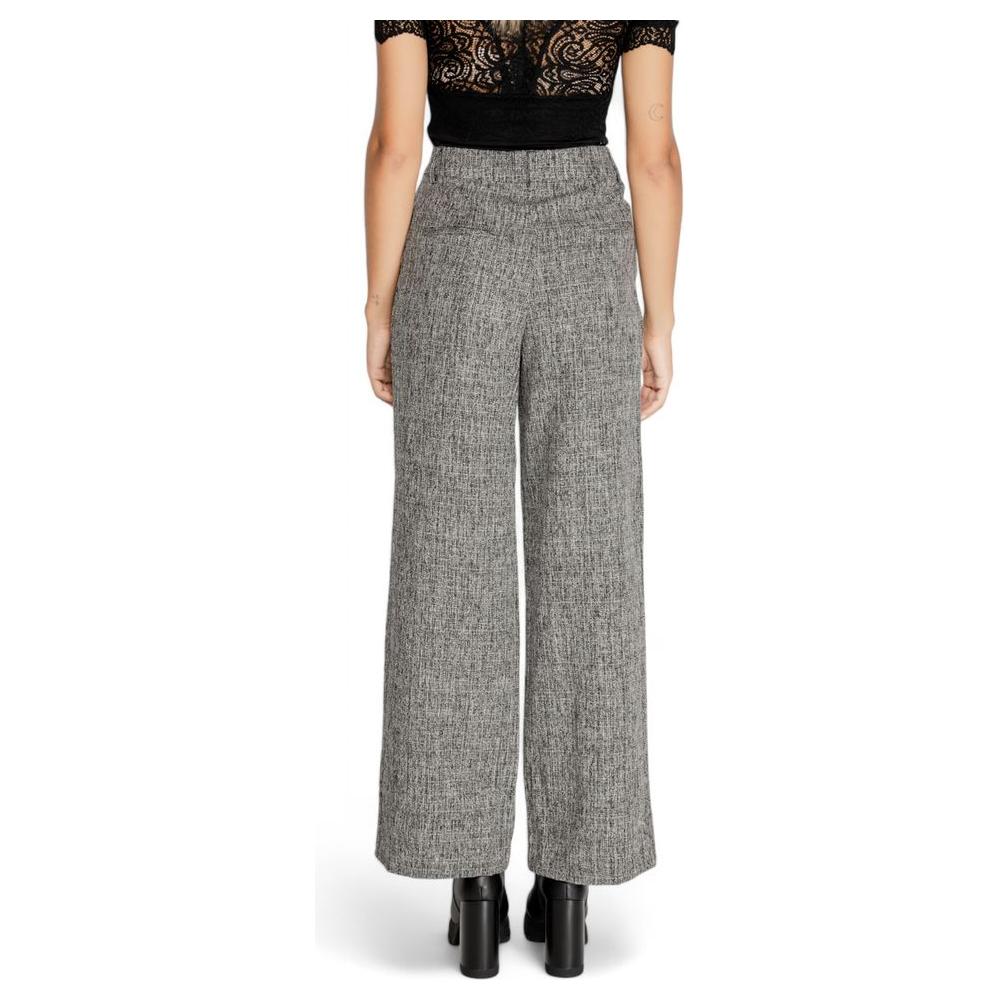 Vila Clothes Black Recycled Polyester Jeans & Pant Vila Clothes Slate Gray