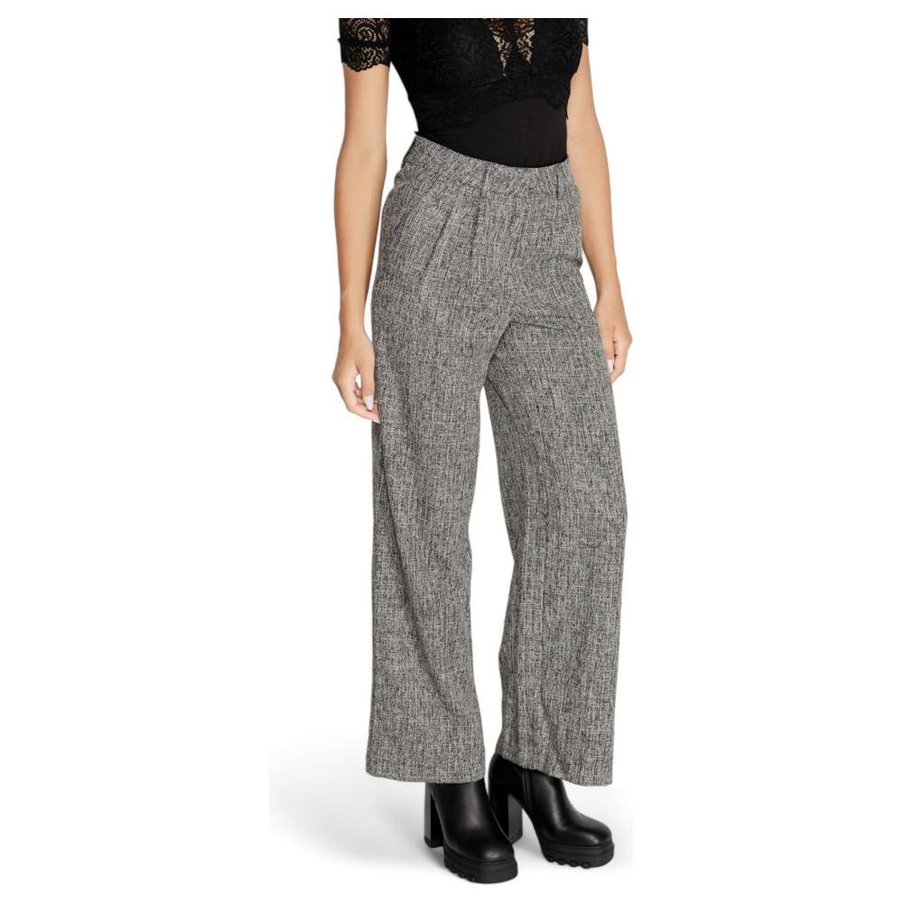 Vila Clothes Black Recycled Polyester Jeans & Pant Vila Clothes Slate Gray